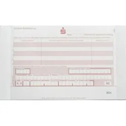 Scheck-Einlieferung, neutral (neue Version IBAN), 180mmx4 1/6", 2-fach, Pck=