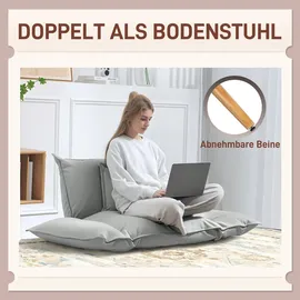 Homcom Sessel, Hellgrau Textil, 75x78x68 cm, Wohnzimmer, Sessel, Polstersessel