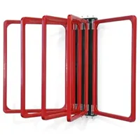 Schild Klapprahmen mit 5 Fächern DIN A4 rot, Kunststoff,