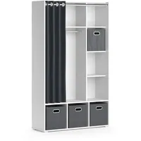 Vicco Kinderkleiderschrank Luigi 105,8 x 178,1 cm Kiefer grau-weiß