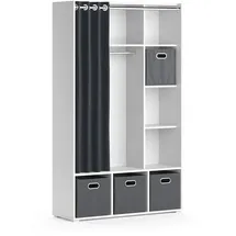 Vicco Kinderkleiderschrank Luigi 105,8 x 178,1 cm Kiefer grau-weiß