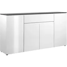 Livetastic Sideboard Weiß Hochglanz, Kunststoff, 3 Fächer, 1 Schubladen, 177.5x92x40 cm, B: 177,5 H: 92 T: 40.0