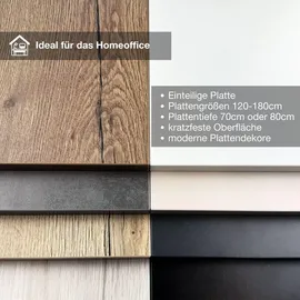 Assmann Electronic ASSMANN Elektrisch Höhenverstellbarer Familien Schreibtisch Pitino Eiche Natura Weiß, 180x80cm, Memoryfunktion, Kollisionsschutz, 2-fach-Motorik - Braun