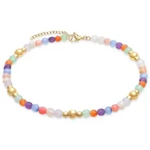 s.Oliver Fußkette Colorful Beads Edelstahl goldfarben