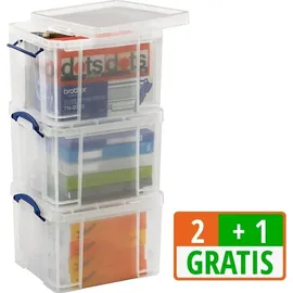 Really Useful Box Aufbewahrungsbox 48 x 39 x 31 cm 3-tlg. transparent