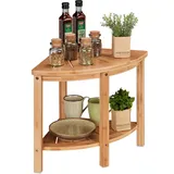 Relaxdays Eckregal, Küche & Bad, HBT 42 x 55 x 39,5 cm, Standregal, Küchenregal stehend für Arbeitsplatte, Natur,