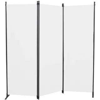 ANGERER Paravent 3-TLG., Sicht- & Sonnenschutz, Raumtrenner, Innen & Outdoor Büro Balkon/Terrasse, Schlafzimmer, Garten, Made in Germany, abwischbare Bezüge, 3-teilig, PE weiß