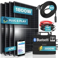 Sunniva SUNNIVA® Balkonkraftwerk Black Frame 1800/2000W Solaranlage mit Astro