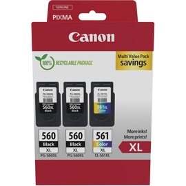 Canon Tinte PG-560XL x2/CL-561XL schwarz/dreifarbig Multipack (3712C009)
