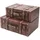 HMF Holzkoffer im Vintage-Design 2er Set braun