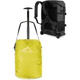Normani Rucksack mit Trolleyfunktion 37 L und Regenüberzug, Koffer, Gelb