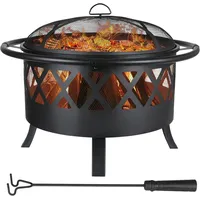 TLGREEN Feuerschale Feuerschalen für den Garten, Feuerschalen mit Grillrost, mit Funkenschutz, Ø81cm Feuerstelle Ø 81 cm