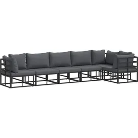 vidaXL Garten-Lounge-Set 6-tlg. schwarz