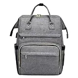 LOVEVOOK Laptop Rucksack Damen 17 Zoll, Wasserdichte Rucksäcke Studenten mit Henkel, Groß Schultasche Schulrucksack, für Business Universität Reise Arbeit, Grau