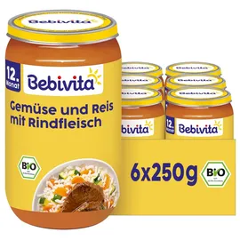 Bebivita Gemüse-Reis mit Rindfleisch 6 x 250 g