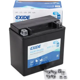 Exide AGM Ready AGM12-12 AGM-Ready Motorrad Starter-Batterie 12V 12Ah 200A