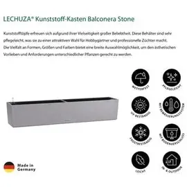 LECHUZA Balconera Stone 100 99 x 19 x 19 cm Steingrau