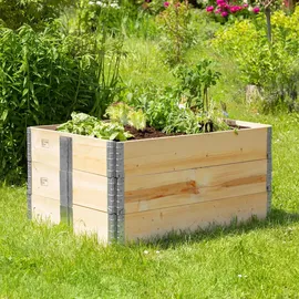 Tectake Hochbeet 3 120 x 80 x 57 cm natur