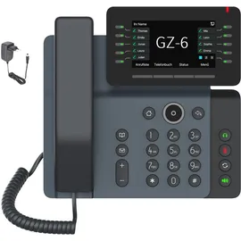 GEQUDIO IP Telefon GZ-6 mit Netzteil - mit WLAN und Bluetoot,