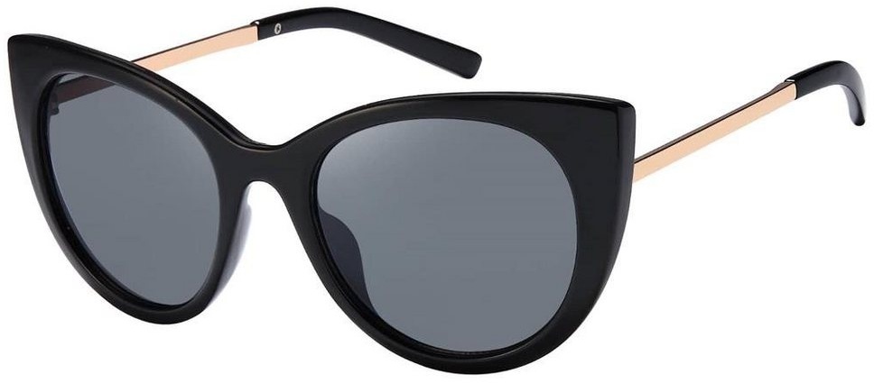 BEZLIT Eyewear Retrosonnenbrille Damen Cat-Eye Design Sonnenbrille (1-St) mit schwarzen Linsen schwarz