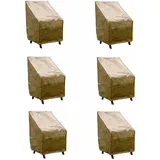 GRASEKAMP Stuhlhussen Beige/Braun 6er Set