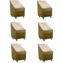GRASEKAMP Stuhlhussen Beige/Braun 6er Set