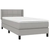 vidaXL Boxspringbett mit Matratze Hellgrau 100x200 cm Stoff