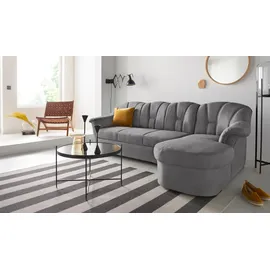 DOMO collection Ecksofa DOMO COLLECTION "Papenburg, zeitlose Rückensteppung, elegante Formensprache, L-Form", grau, B:235cm H:84cm T:140cm, Kunstleder SOFTLUX;Luxus-Microfaser (100% Polyester);Struktur ( 90% Polyester, 10% Polyacryl);Microfaser PRIMABELLE (100%