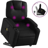 vidaXL Massagesessel mit Aufstehhilfe Kunstleder 144 x 78,5 x 0 cm Schwarz