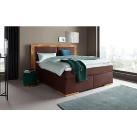 Home Affaire Boxspringbett HOME AFFAIRE "Cup", braun, B:230cm L:206cm, Bezug: Luxus-Microfaser (100% Polyester);Bezug: Microfaser (100% Polyester), Komplettbetten, Boxspringbett, mit Massivholzrahmen, mit Topper, in 2 Härtegraden, in 3 Breiten