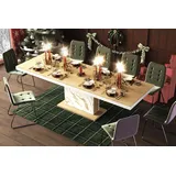 Design Esstisch Tisch HME-111 Hochglanz ausziehbar 160 bis 256 cm - Naturbelassen