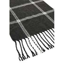 MAN'S WORLD Schal MAN'S WORLD, Damen, anthrazit, weiß, Web, Obermaterial: 100% Polyacryl, gemustert, kariert, unifarben mit Farbeinsatz, Modetücher Schal, mit dezent-auffälligem Karomuster - NEW