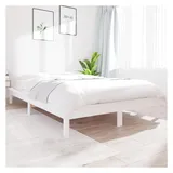 vidaXL Massivholzbett 180 x 200 cm Weiß