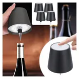 ideoon lights Akku Flaschenlampe Schwarz 4 St.