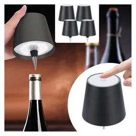 ideoon lights Akku Flaschenlampe Schwarz 4 St.