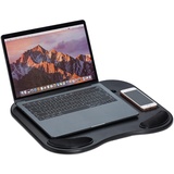 Relaxdays Kniekissen Laptop, Handpolster, Handy-Ablage, Knietablett ergonomisch, für Tablet 11 Zoll, Kunststoff, schwarz, 5,5 x 44 x 32 cm
