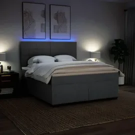 vidaXL Boxspringbett 180 x 200 cm Dunkelgrau