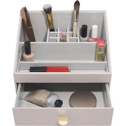 Stackers Kosmetik-Organizer classic open taupe mit Schublade