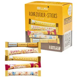 HELLMA Rohrohrzucker-Sticks, 50 x 4,0 g