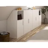 vente-unique Schrank unter Dachschräge mit 6 Türen & 2 Ablagen - Weiß - ADEZIO
