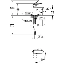 Grohe Eurosmart Cosmopolitan S-Size Einhandmischer DN 15 (2337800E)