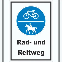 HB-Druck Aufkleber Rad- und Reitweg A9 (37x52mm)