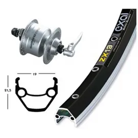 Winora V-Rad 28x1.75Nabend.DH3N72 silb.SSP 36L Exal ZX 19 schw/silb.Niro-Spei. - schwarz