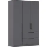 Kleiderschrank RAUCH "Drehtürenschrank Schrank Garderobe Wäscheschrank Schlafzimmer AVOLA", grau (graumetallic), B:136cm H:197cm T:54cm, Holzwerkstoff, Schränke, Kleiderschrank, mit hochwertigen Stangengriffen in Schwarz aus Metall MADE IN GERMANY