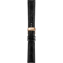 Tissot - Leder Tissot Tradition Lederband Schwarz 20/18mm T600037906 - alligator-prägung,rind,schwarz