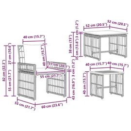vidaXL Gartenmöbel Set 5-tlg. Grau/Dunkelgrau