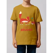 wat? APPAREL T-Shirt Fuchs Großer Bruder in Ocker | Gr.: 98/104