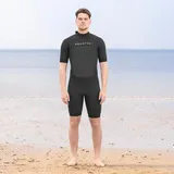 AQUATEC Shorty Neoprenanzug für Herren - 2X Dicke: 2mm & 3/2mm | Hochwertige Neoprenanzug für Herren | Shorty-Wetsuit | Ideal für Wassersport und Schwimmen (XXL, 3/2 mm (Fortgeschrittener))