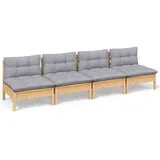 vidaXL Loungesofa 4-Sitzer grau