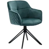 Stolkom Polsterstuhl - Schwarz Samtbezug Metallgestell